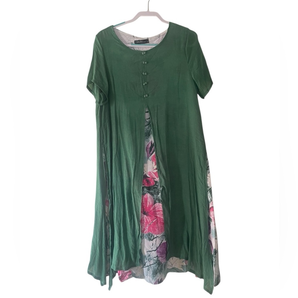 Zanzea, Green Floral Women's Dress